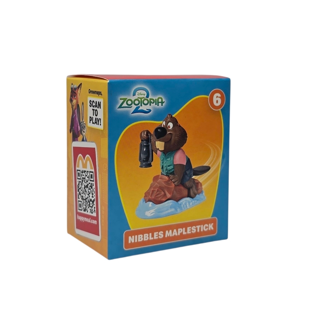McDonald's Zootopia 2 Nibbles Maplestick Toy - Brown and Orange - Picture 2 of 9